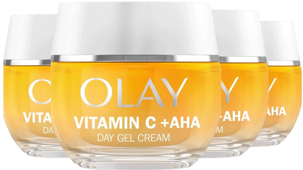 Olay - Dagcrème Vitamine C + AHA24 - 4 x 50 ml - Voordeelverpakking