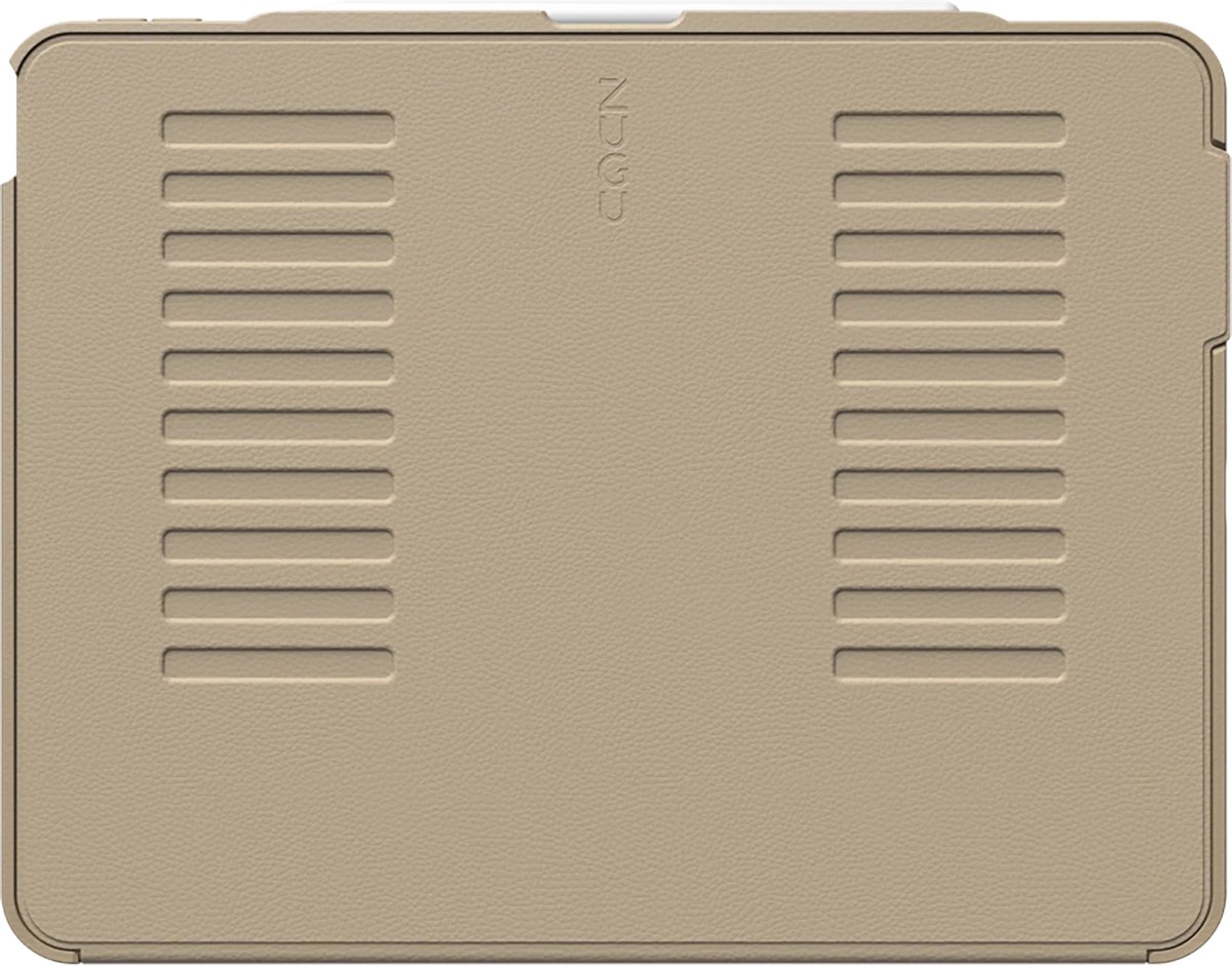 Zugu case Hoesje iPad Air 13 (M2-M4) 2024 & iPad Pro 12.9 (3rd/4th gen) – Verstelbare Magnetische Houder met 8 Hoeken – Veilige Magnetische Montage – Grote Valbescherming - Beige