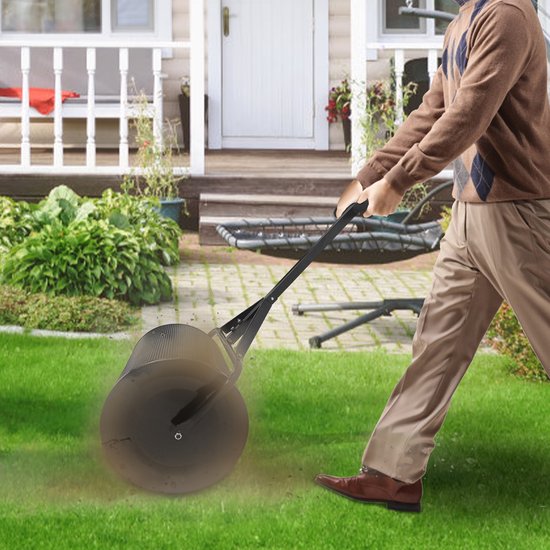 Aufun Compoststrooier - 80 liter met T-handvat - kunstmeststrooier voor tuin en gazon - zwart van Aufun — afbeelding 3