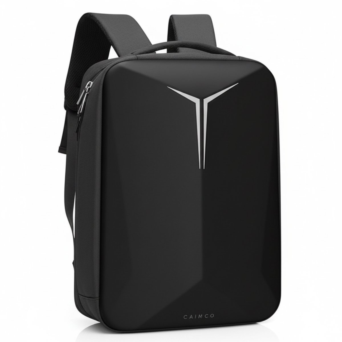 Caimco Sora Laptoprugzak - Waterafstotende Rugzak met Laptopvak, USB-poort, Kofferriem & Reflecterende Details - Zwart
