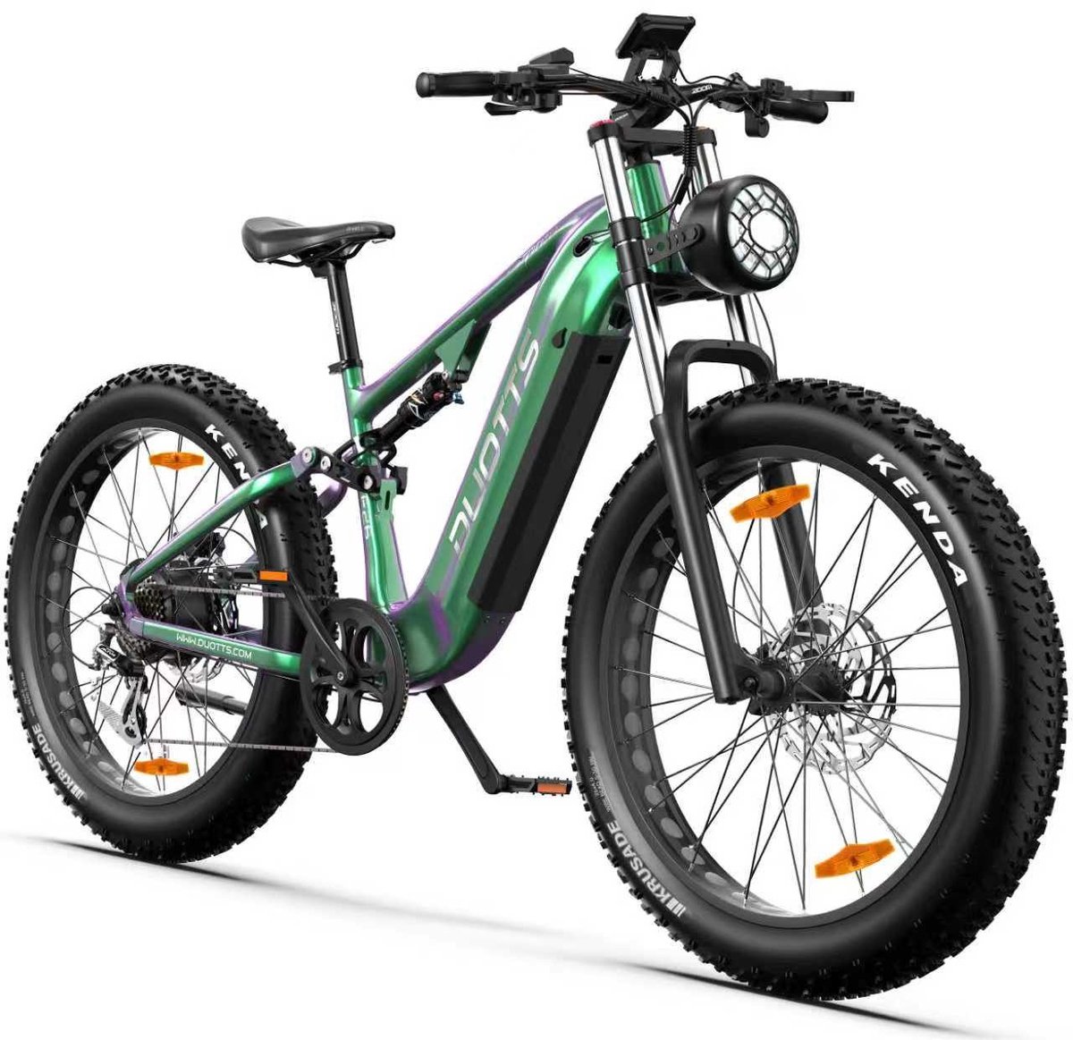 Elektrische Fiets DUOTTS E26 - 960Wh/20 Ah Accu - 120 km Bereik - 250W Motor - 26*4.0 Inch Banden - Shimano 8 Versnellingen - Hydraulische Schijfremmen - Motor Bafang met koppelsensor - Aluminium Frame - Elektrische Mountainbike - Groen