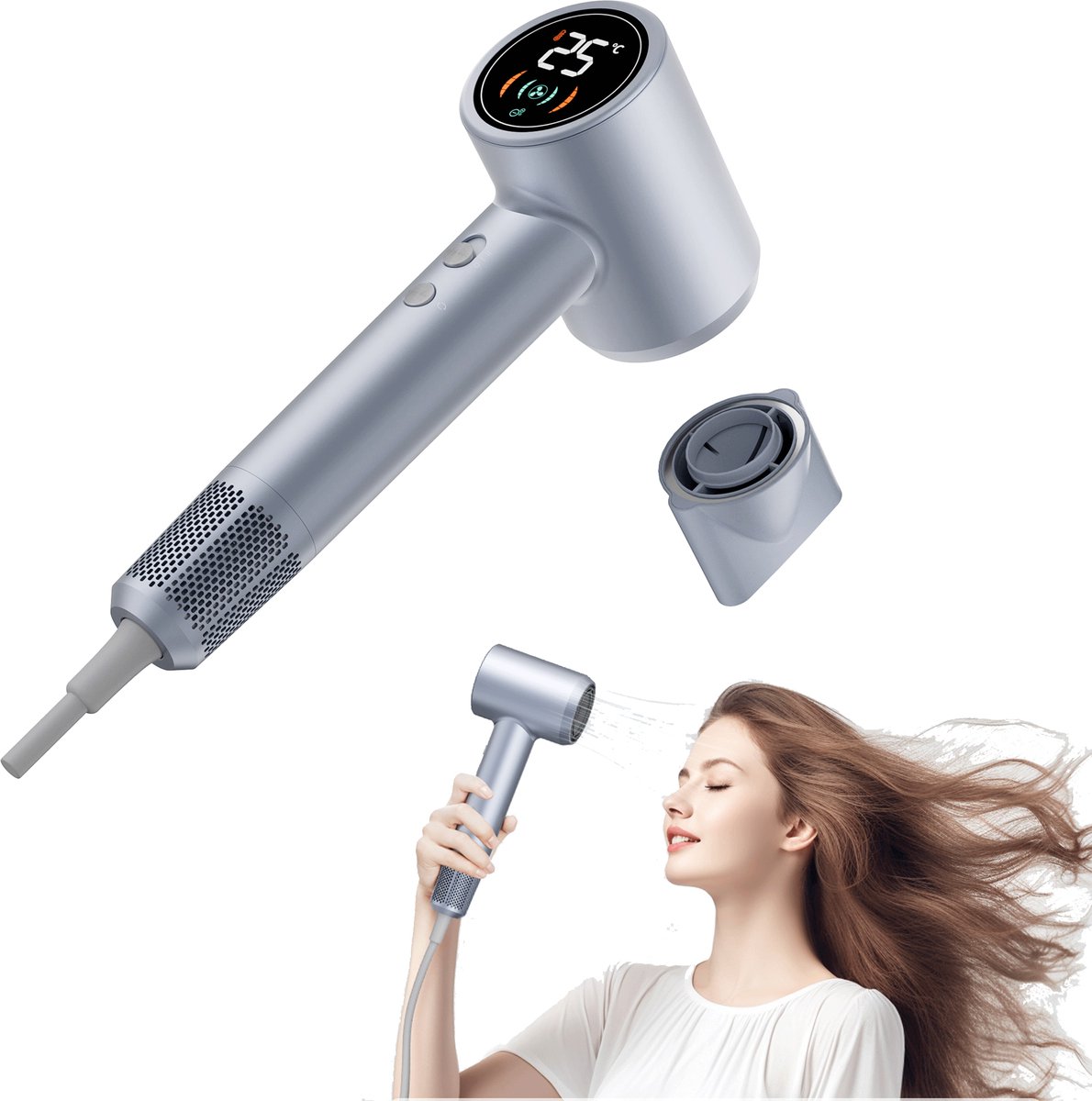 Luna Sea Ion Föhn met Diffuser - Krachtig en Lichtgewicht - luna sea - €37,50