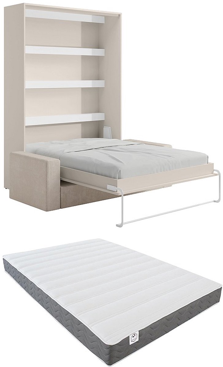 Vente-unique Bedkast hout beige 160 x 200 cm