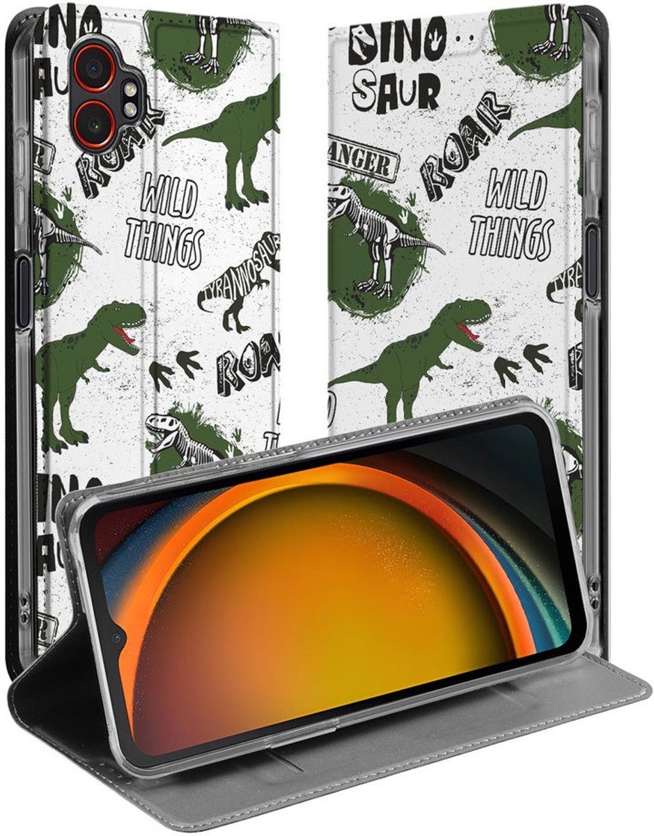 Samsung Galaxy Xcover 7 Pro Stand Case Hoesje Dinosaurus