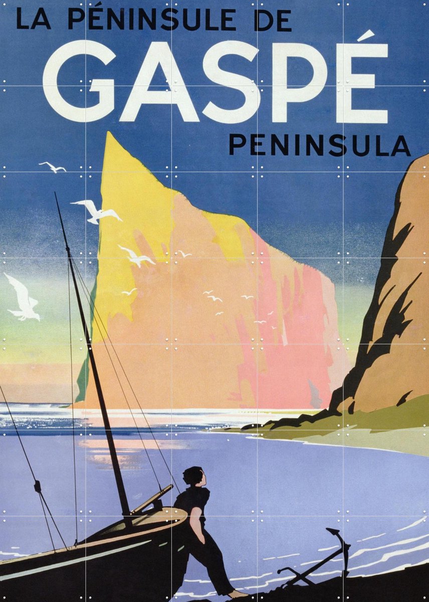 IXXI Gaspé Peninsula, Bridgeman Images - 100 x 140 cm - Gratis ophangtool - Grote wanddecoratie en posters - Art Deco, Illustraties, Vintage, Grafisch