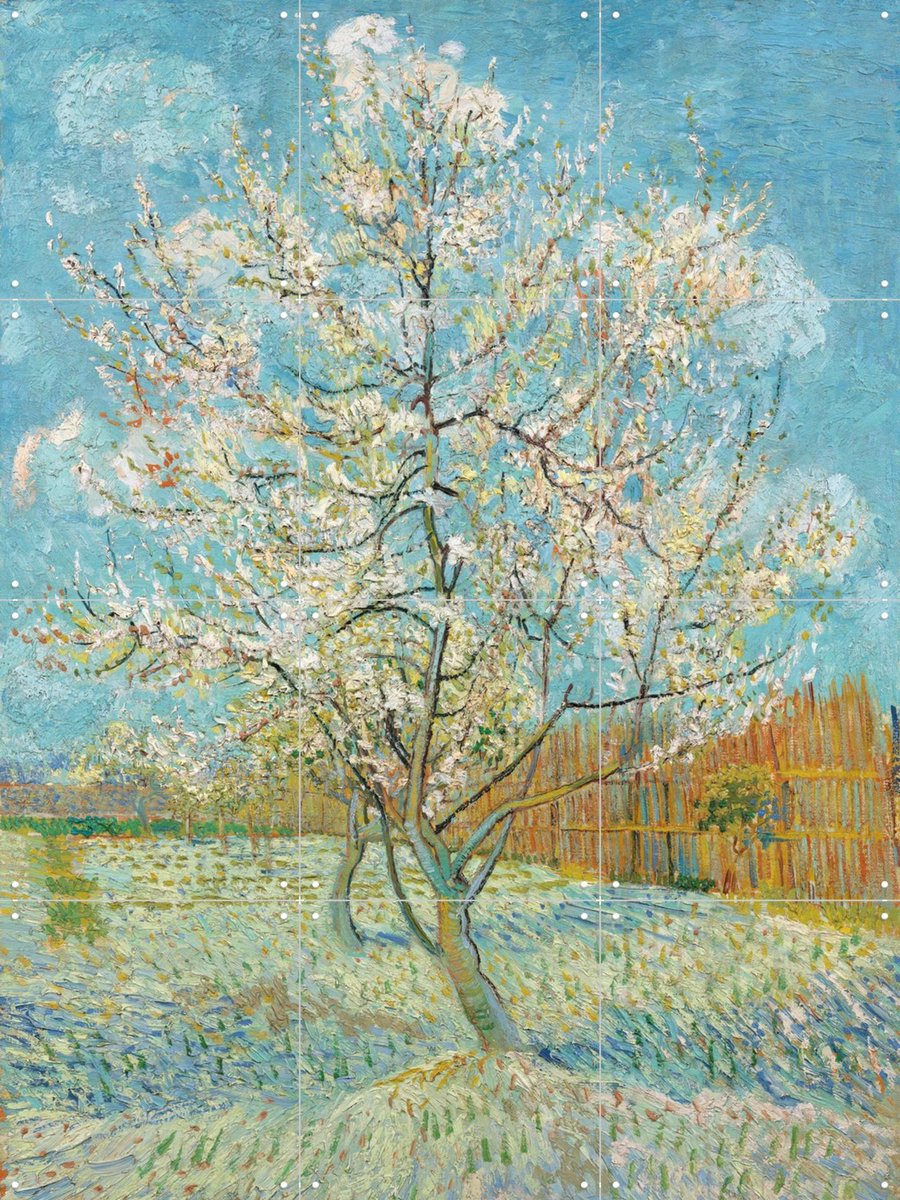 IXXI De roze perzikboom (1888), Vincent van Gogh (1853 - 1890) & Van Gogh Museum - 60 x 80 cm - Gratis ophangtool - Grote wanddecoratie en posters -