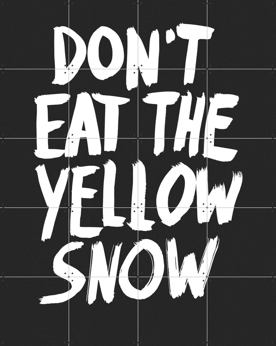 IXXI Don't Eat the Yellow Snow, Marcus Kraft - 80 x 100 cm - Gratis ophangtool - Grote wanddecoratie en posters - Grafisch Ontwerp, Typografie