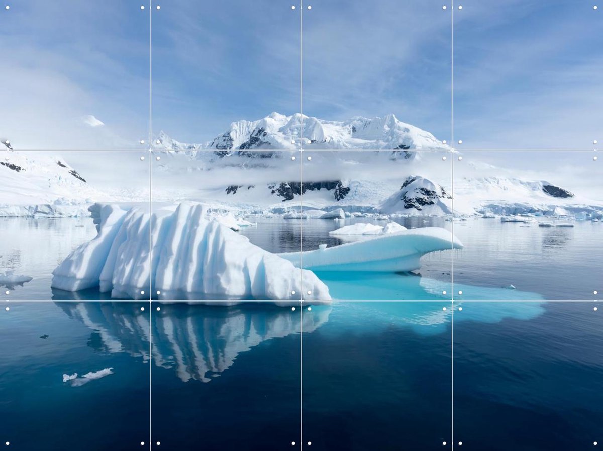 IXXI Icy waters around Paradise Bay, Antarctica, Jan Becke - 80 x 60 cm - Gratis ophangtool - Grote wanddecoratie en posters - Fotografie