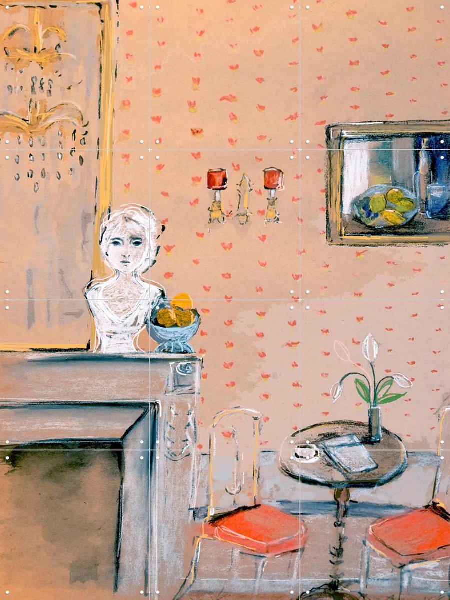 IXXI Still Life Villa Des Pres, Leigh Viner - 60 x 80 cm - Gratis ophangtool - Grote wanddecoratie en posters - Vintage, Kleurrijk, Illustraties