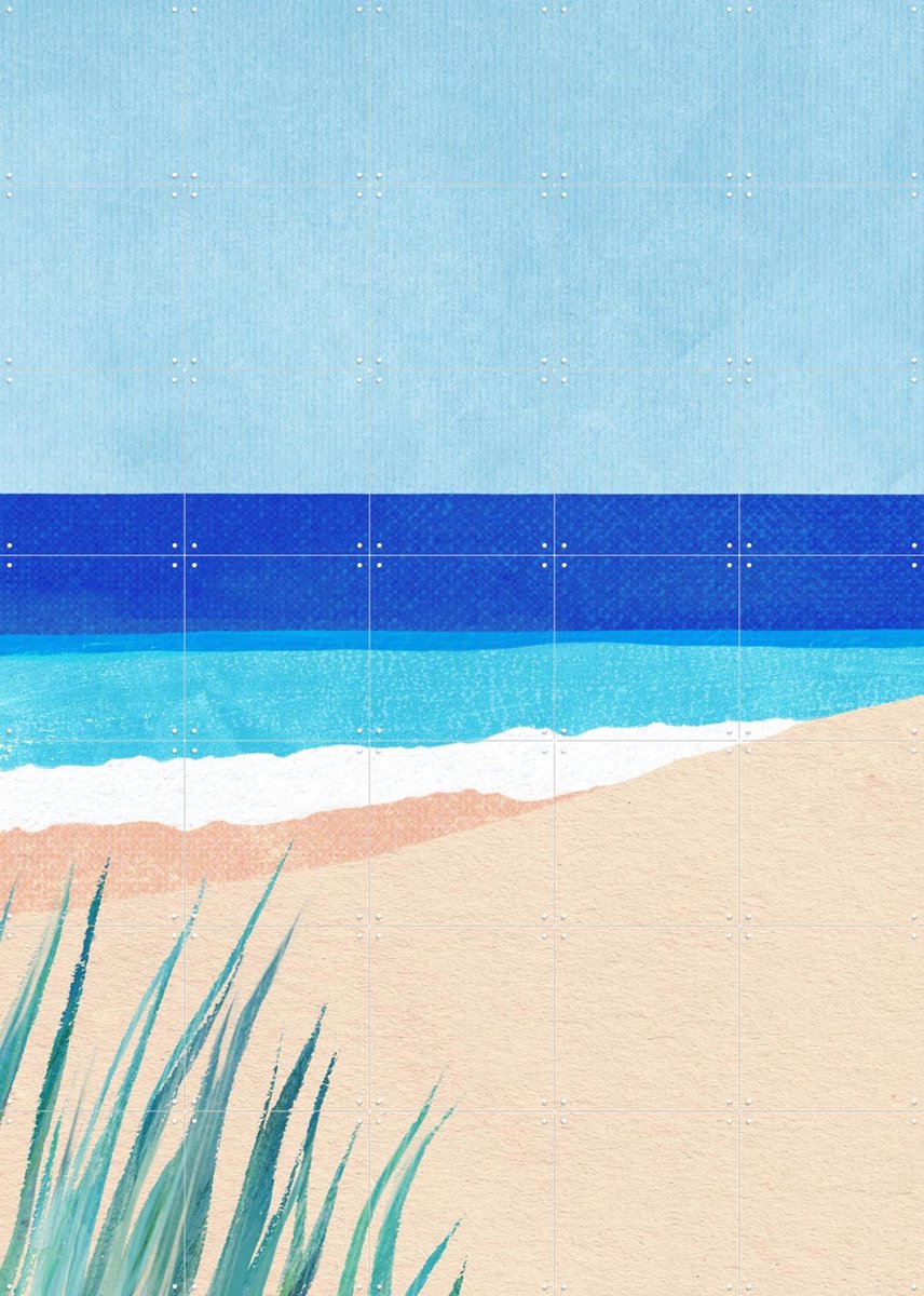 IXXI Beach Dunes, Henry Rivers - 100 x 140 cm - Gratis ophangtool - Grote wanddecoratie en posters - Minimalisme, Aquarel, Illustraties, Strandhuis