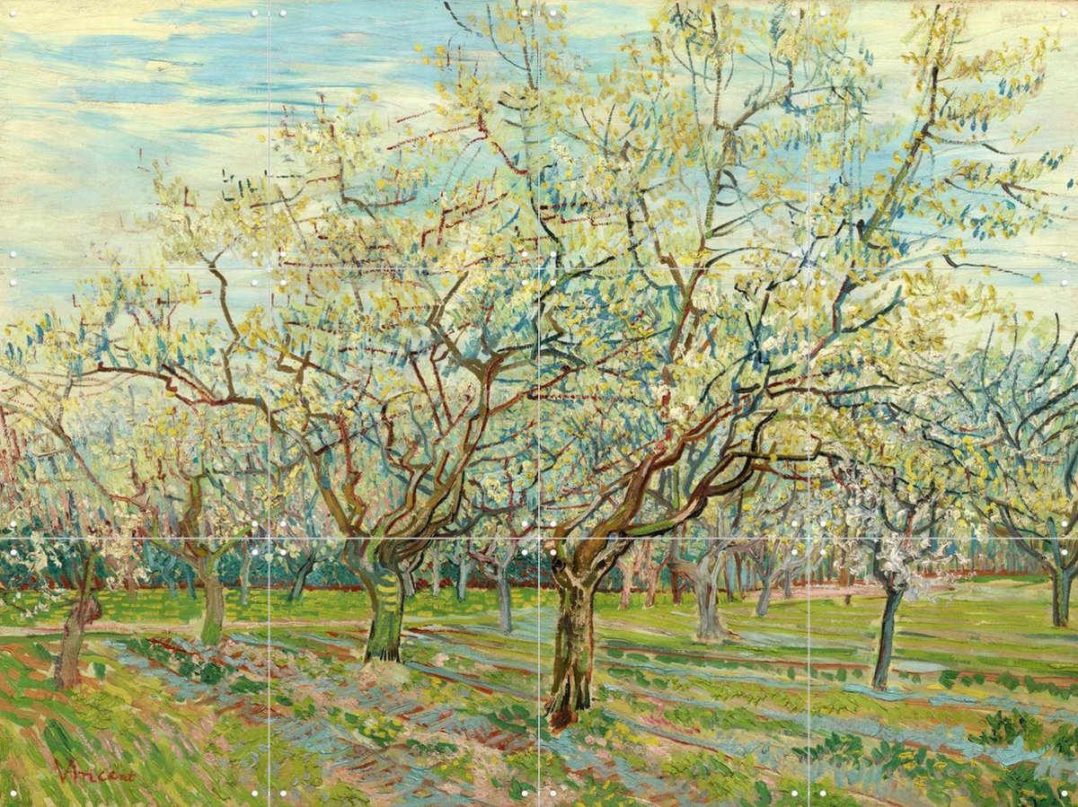 IXXI De witte boomgaard (1888), Vincent van Gogh (1853 - 1890) & Van Gogh Museum - 80 x 60 cm - Gratis ophangtool - Grote wanddecoratie en posters -