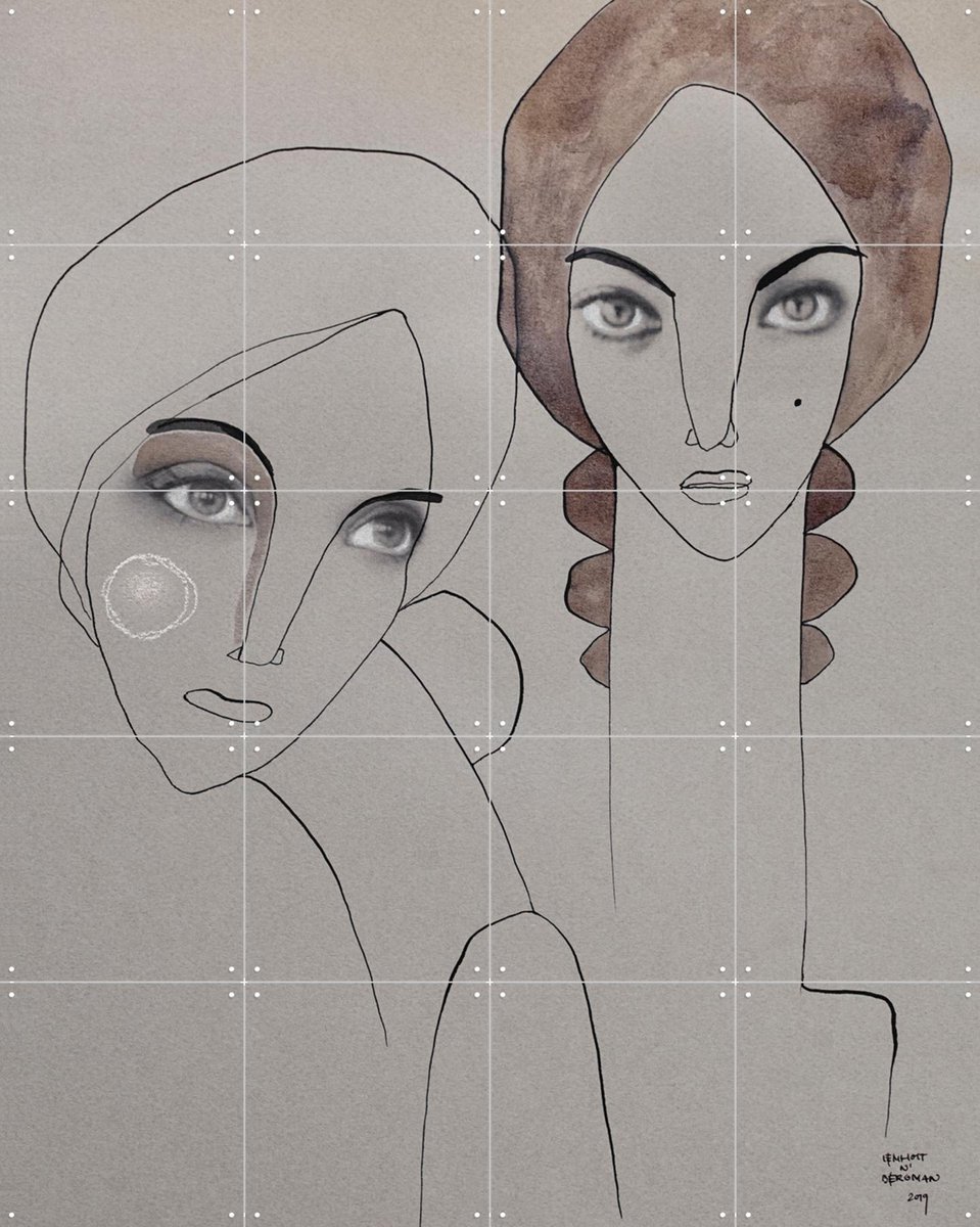 IXXI Clay and Cookie, Lemholt N' Bergman - 80 x 100 cm - Gratis ophangtool - Grote wanddecoratie en posters - Line art, Illustraties, Woonkamer