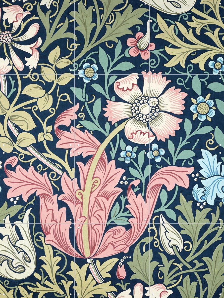 IXXI Compton, William Morris & Victoria and Albert Museum - 60 x 80 cm - Gratis ophangtool - Grote wanddecoratie en posters - Illustraties
