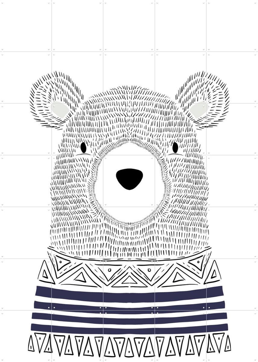 IXXI Little Scandinavian Fox, BAINAI - 100 x 140 cm - Gratis ophangtool - Grote wanddecoratie en posters Kinderkamer, Babykamer, Kinderen