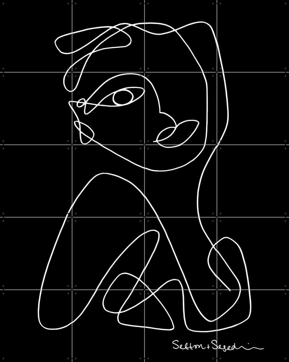 IXXI Hybrid Pearl black, Sefton & Segedin - 80 x 100 cm - Gratis ophangtool - Grote wanddecoratie en posters - Illustraties, Grafisch Ontwerp
