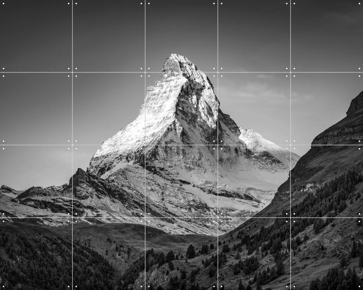IXXI Peak of Matterhorn mountain, Zermatt, Switzerland, Jan Becke - 100 x 80 cm - Gratis ophangtool - Grote wanddecoratie en posters - Fotografie