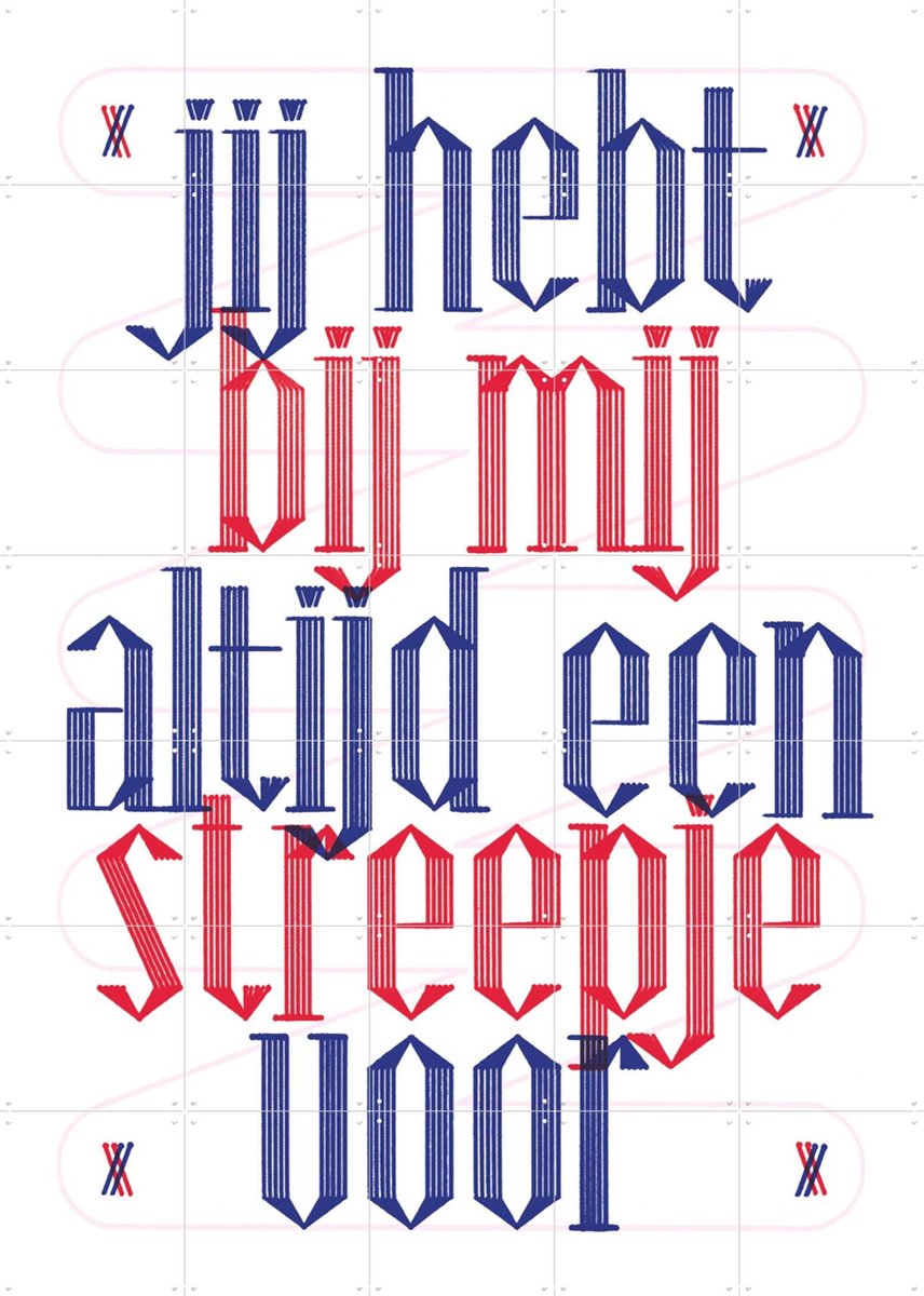 IXXI Streepje voor, Studio Turbo - 100 x 140 cm - Gratis ophangtool - Grote wanddecoratie en posters - Grafisch Ontwerp, Typografie, Speels