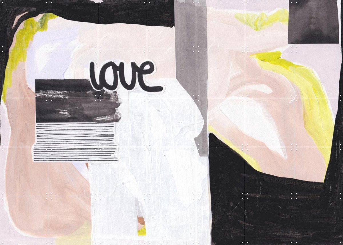 IXXI Love's Flow, Henriette Visscher - 140 x 100 cm - Gratis ophangtool - Grote wanddecoratie en posters - Gemengde Technieken, Abstract, Collage