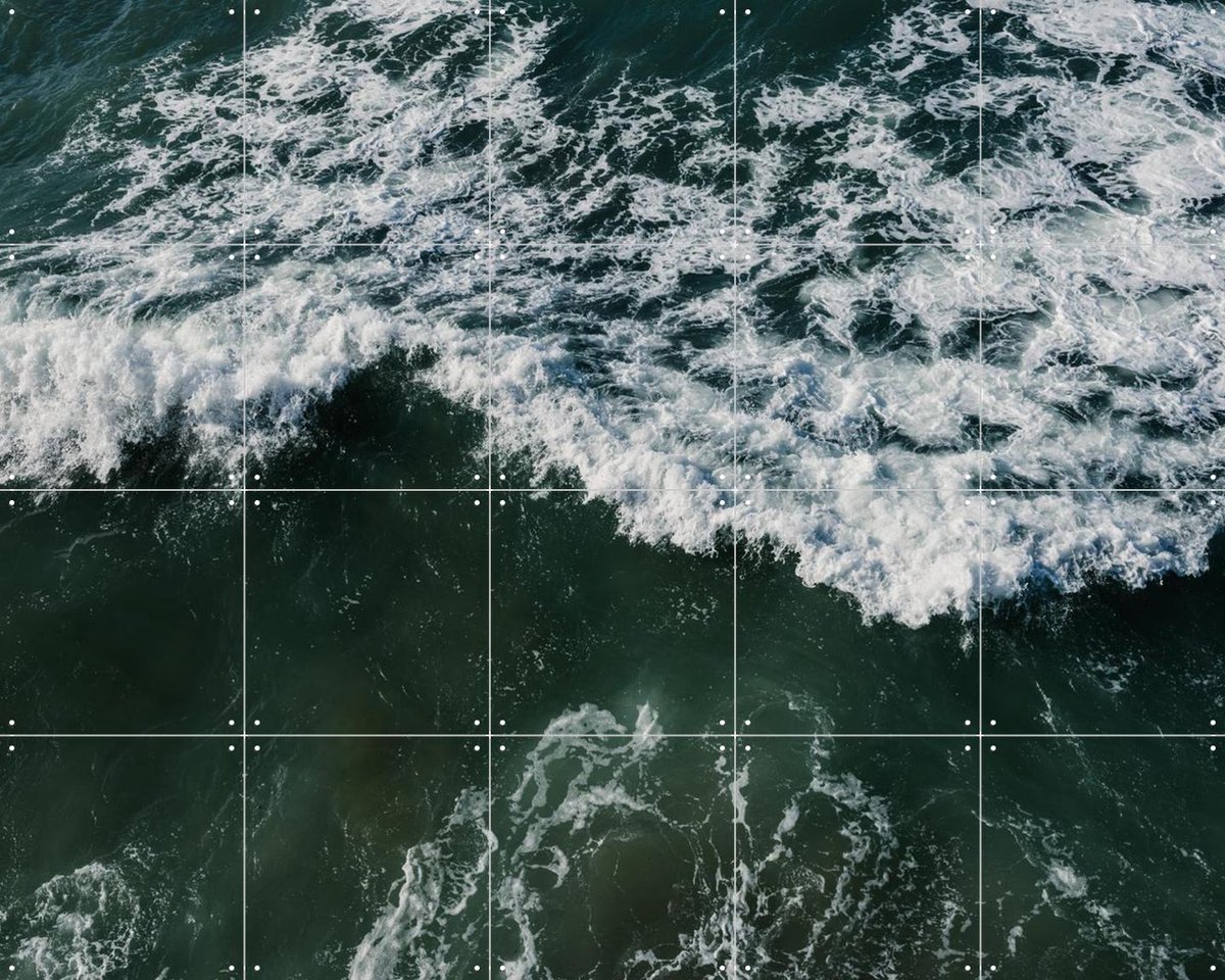 IXXI Water Waves, Photolovers - 100 x 80 cm - Gratis ophangtool - Grote wanddecoratie en posters - Abstract, Realisme, Fotografie, Minimalisme