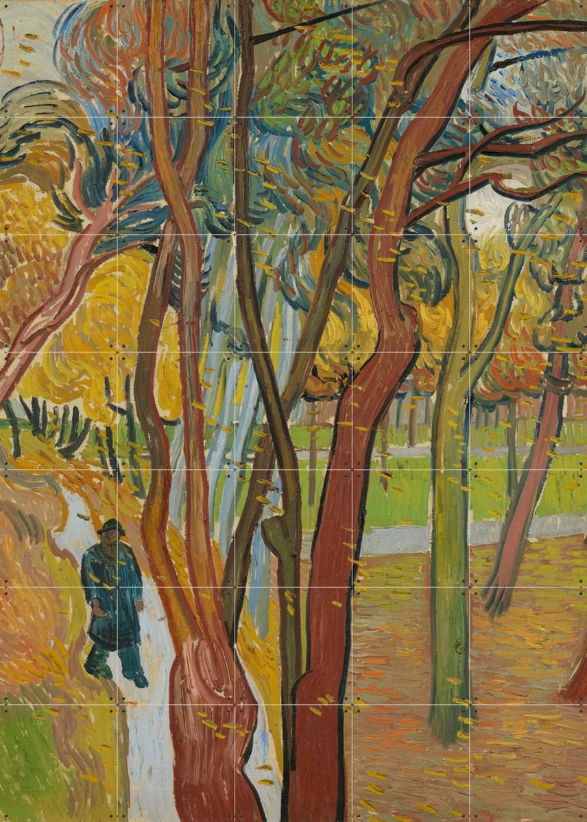 IXXI Tuin van de inrichting Saint-Paul (het vallen van de bladeren) (1889), Vincent van Gogh (1853 - 1890) & Van Gogh Museum - 100 x 140 cm - Gratis