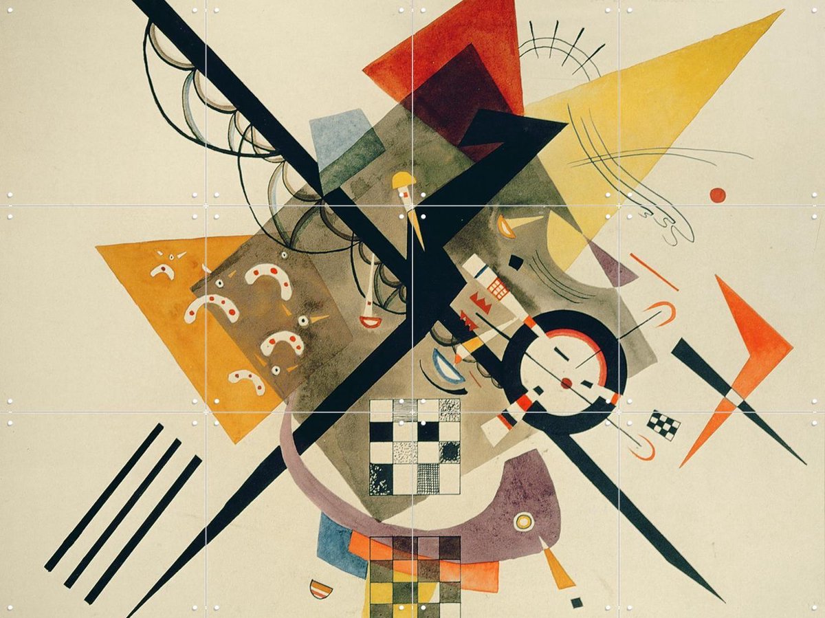 IXXI Study for On White II, Kandinsky & Bridgeman Images - 80 x 60 cm - Gratis ophangtool - Grote wanddecoratie en posters - Abstract, Klassiek