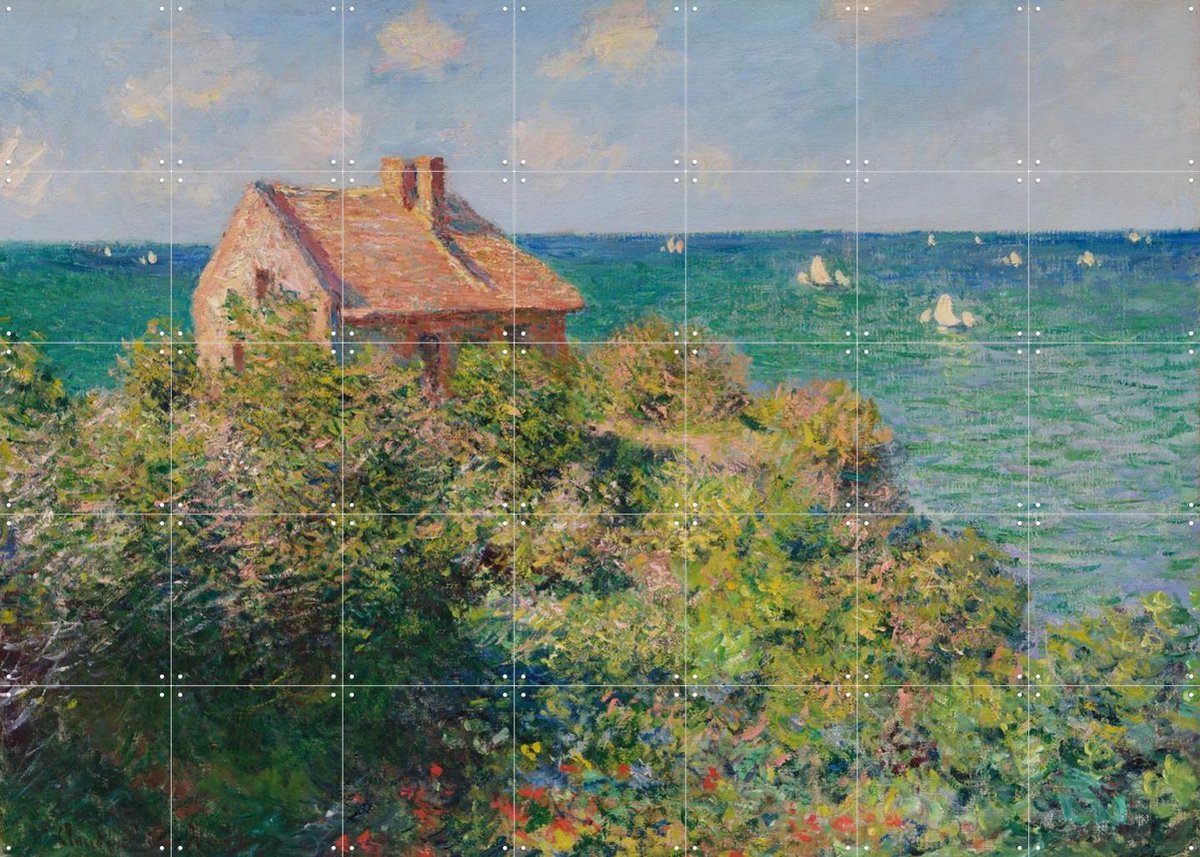 IXXI Fisherman's Cottage on the Cliffs at Varengeville, Claude Monet & Museum of Fine Arts Boston - 140 x 100 cm - Gratis ophangtool - Grote