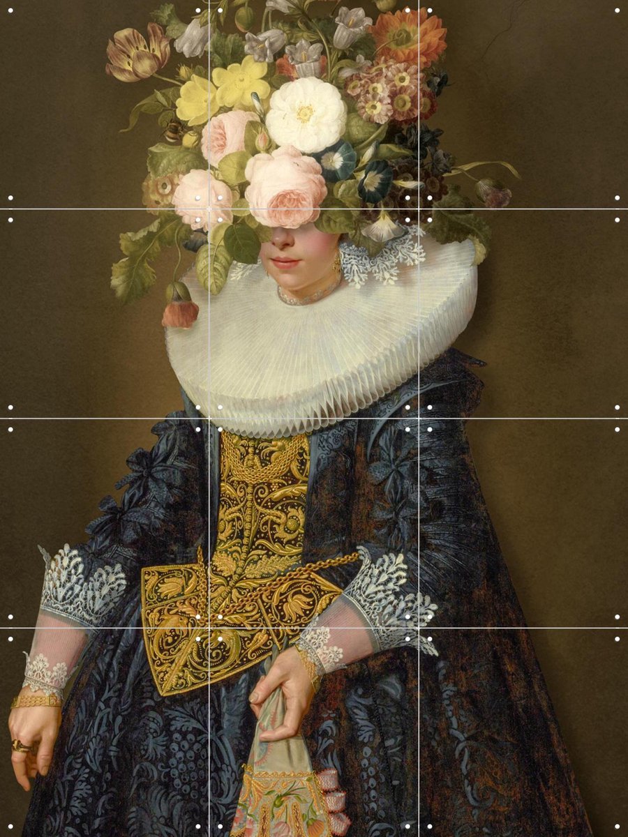 IXXI Portrait of a Woman, Marja van den Hurk - 60 x 80 cm - Gratis ophangtool - Grote wanddecoratie en posters - Olieverf, Grafisch Ontwerp