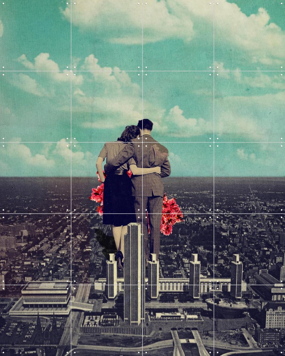 IXXI Together we Will Live Forever, Frank Moth - 80 x 100 cm - Gratis ophangtool - Grote wanddecoratie en posters - Kleurrijk, Collage, Fotografie
