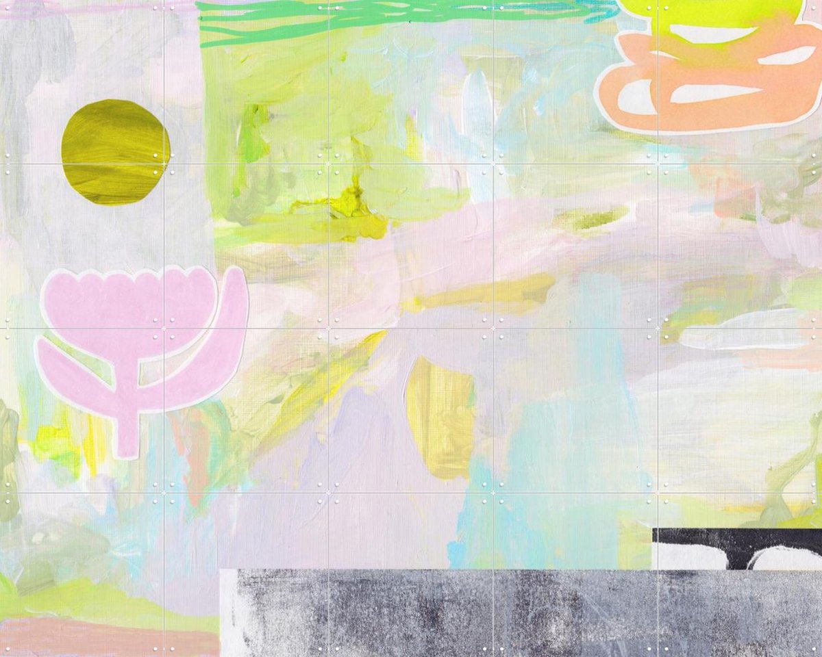 IXXI Serene Fantasy, Henriette Visscher - 100 x 80 cm - Gratis ophangtool - Grote wanddecoratie en posters - Gemengde Technieken, Abstract, Speels