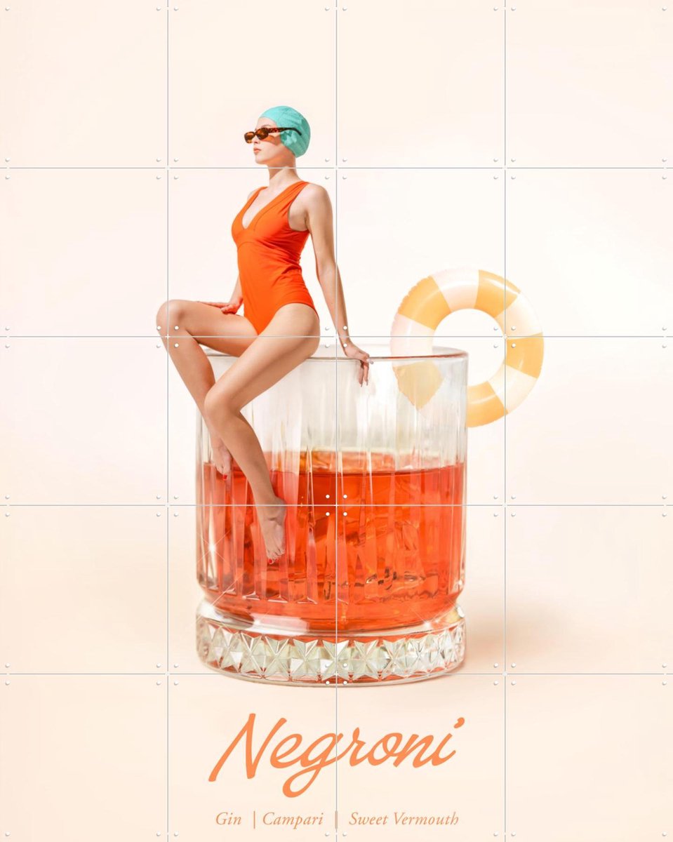 IXXI Negroni, Paul Fuentes - 80 x 100 cm - Gratis ophangtool - Grote wanddecoratie en posters - Fotografie, Speels, Digitale Kunst, Pop art, Grafisch