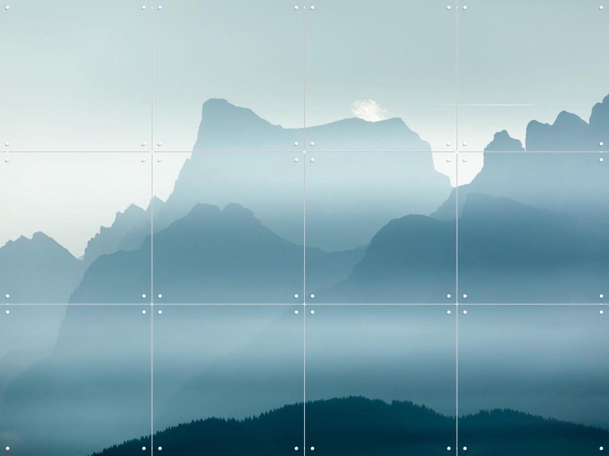 IXXI Mountains of Silence, Claire Droppert - 80 x 60 cm - Gratis ophangtool - Grote wanddecoratie en posters - Naturalisme, Abstract, Fotografie