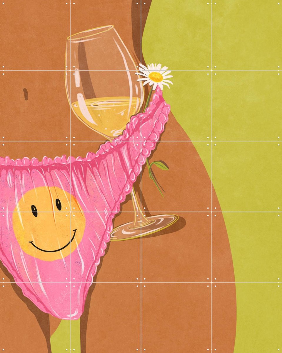 IXXI Wine and Me Summer Edition, Raissa Oltmanns - 80 x 100 cm - Gratis ophangtool - Grote wanddecoratie en posters - Grafisch Ontwerp, Speels