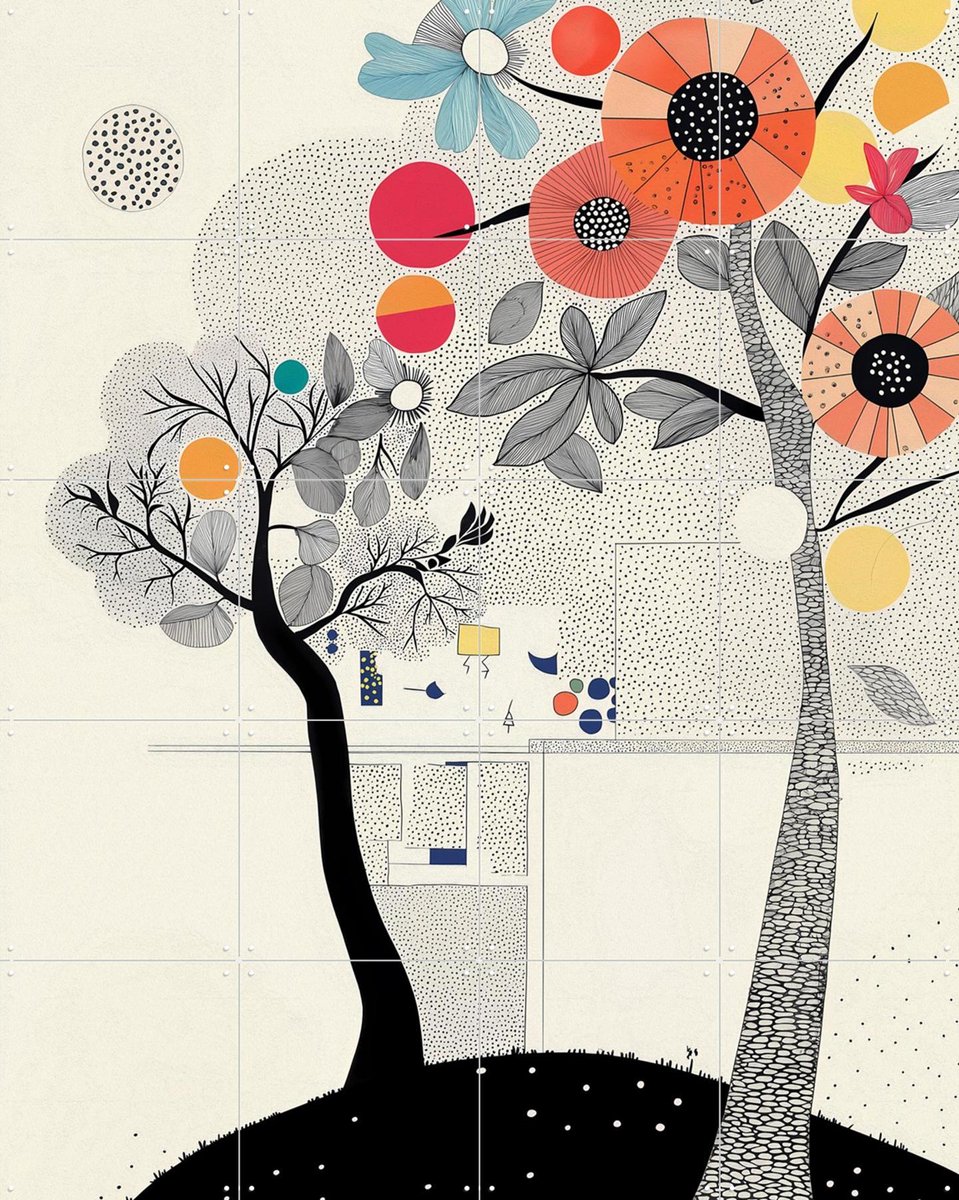 IXXI Shaded Bloom, Artclaud - 80 x 100 cm - Gratis ophangtool - Grote wanddecoratie en posters - Geometrische Kunst, Kleurrijk, Speels, Kleurrijk