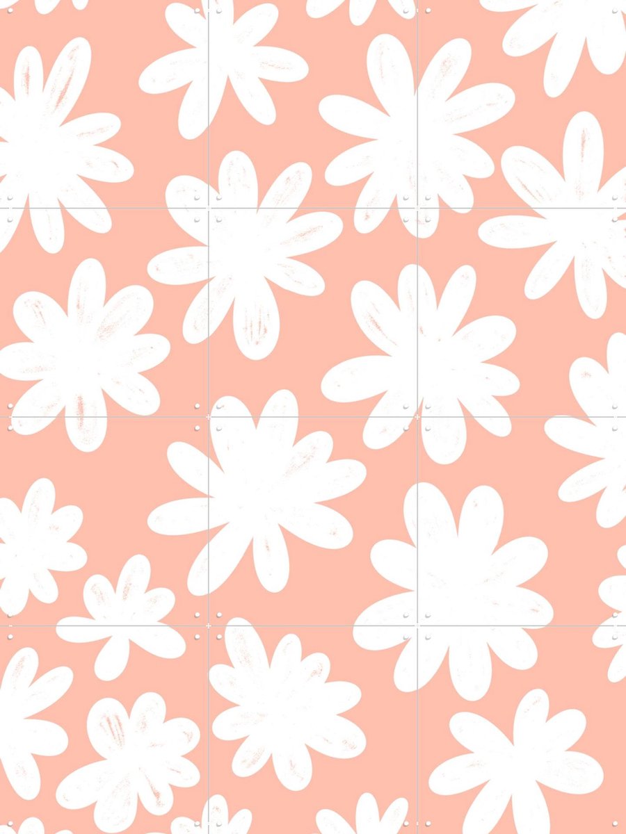 IXXI Marguerites on Pink, BAINAI - 60 x 80 cm - Gratis ophangtool - Grote wanddecoratie en posters Kinderkamer, Bloemen, Kinderen