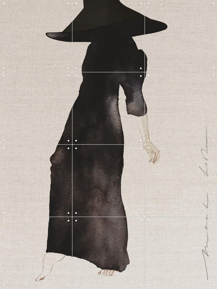 IXXI Black Dress, Maaike Koster & My Deer Art Shop - 60 x 80 cm - Gratis ophangtool - Grote wanddecoratie en posters - Illustraties, Minimalisme