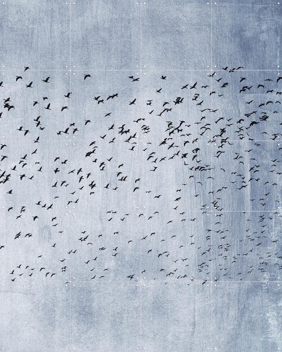 IXXI Moving On - Blue, Kubistika - 80 x 100 cm - Gratis ophangtool - Grote wanddecoratie en posters - Abstract, Minimalisme, Fotografie, Slaapkamer