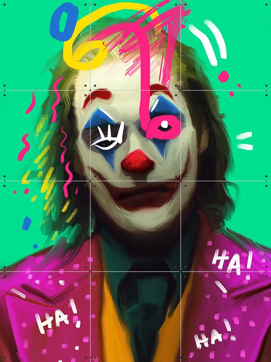 IXXI Why so serious Joker, Pop-art by Tadej - 60 x 80 cm - Gratis ophangtool - Grote wanddecoratie en posters - Pop art, Digitale Kunst, Speels