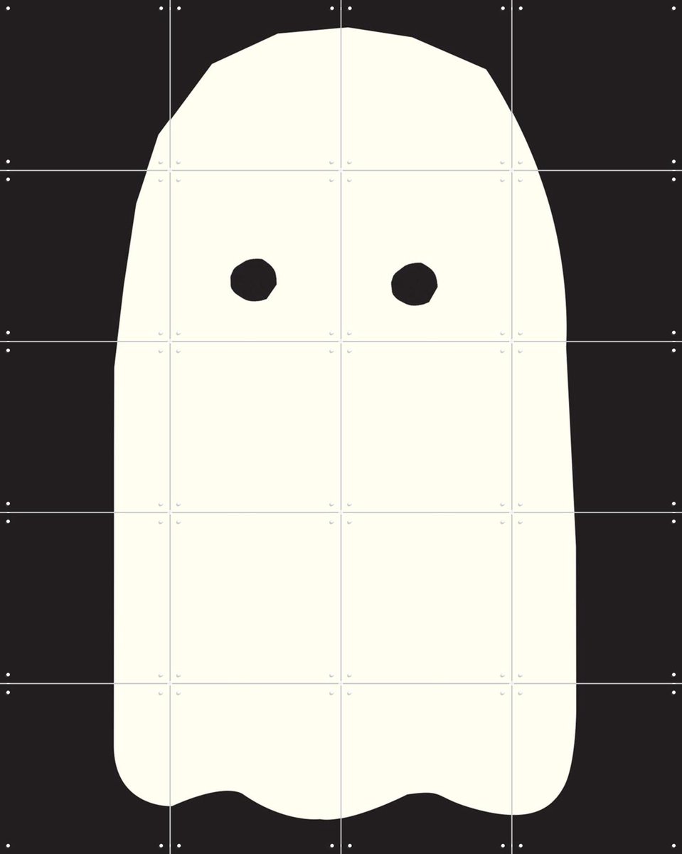 IXXI Spookje II, Mella Mella - 80 x 100 cm - Gratis ophangtool - Grote wanddecoratie en posters - Speels, Minimalisme, Cartoonesk, Fantasierijk