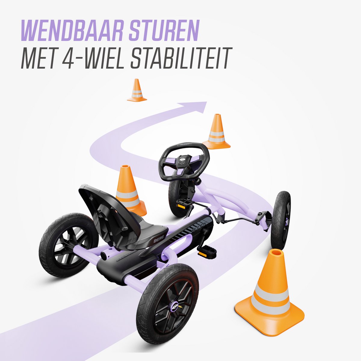 BERG Buddy Purple Skelter - 3+ Jaar - Verstelbare Stoel- Vrijloopautomaat - Paars — afbeelding 7