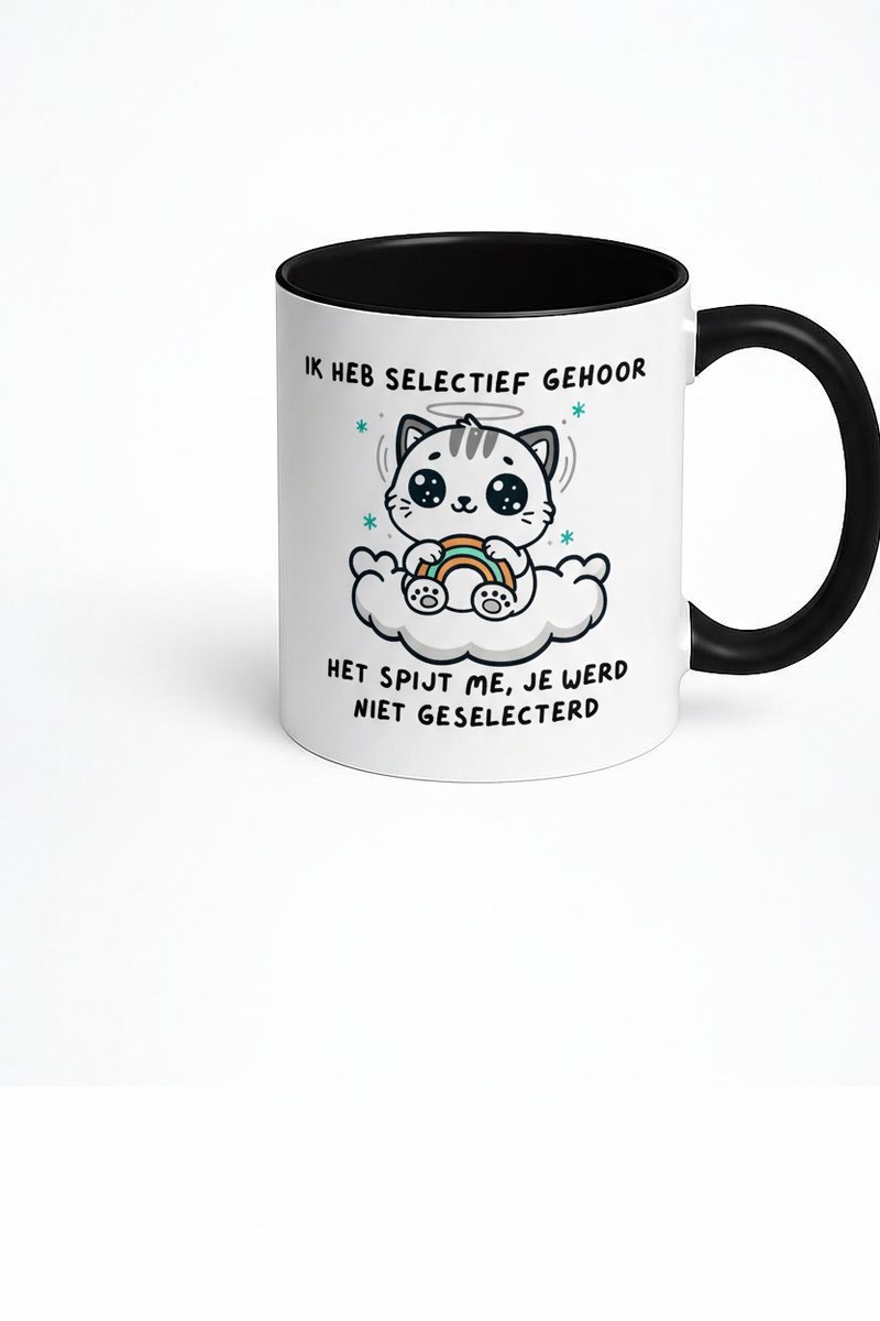 Ik Heb Selectief Gehoor - Grappige Mok met Katten Design