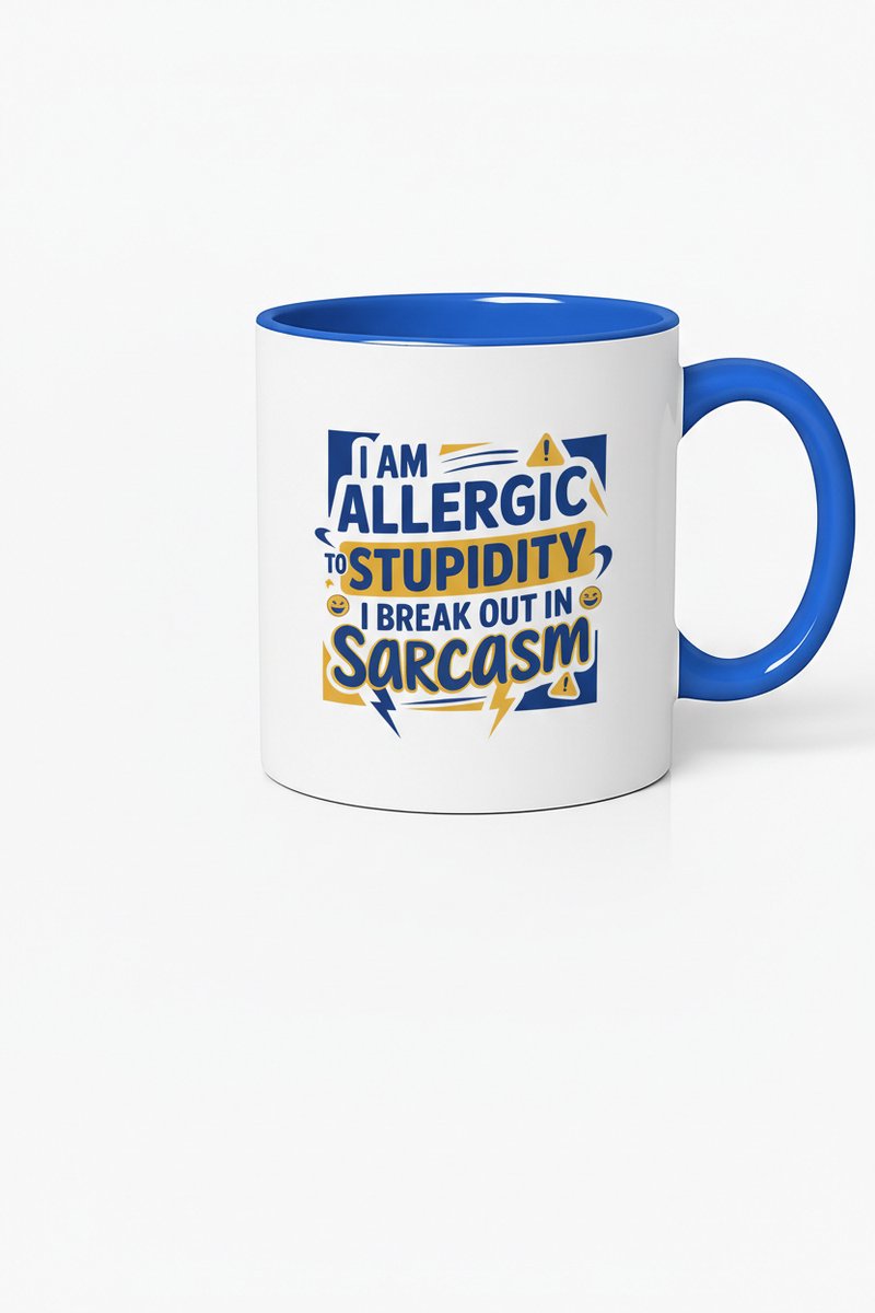 I Am Allergic to Stupidity Mok - Grappige Koffiemok met Sarcasme Design