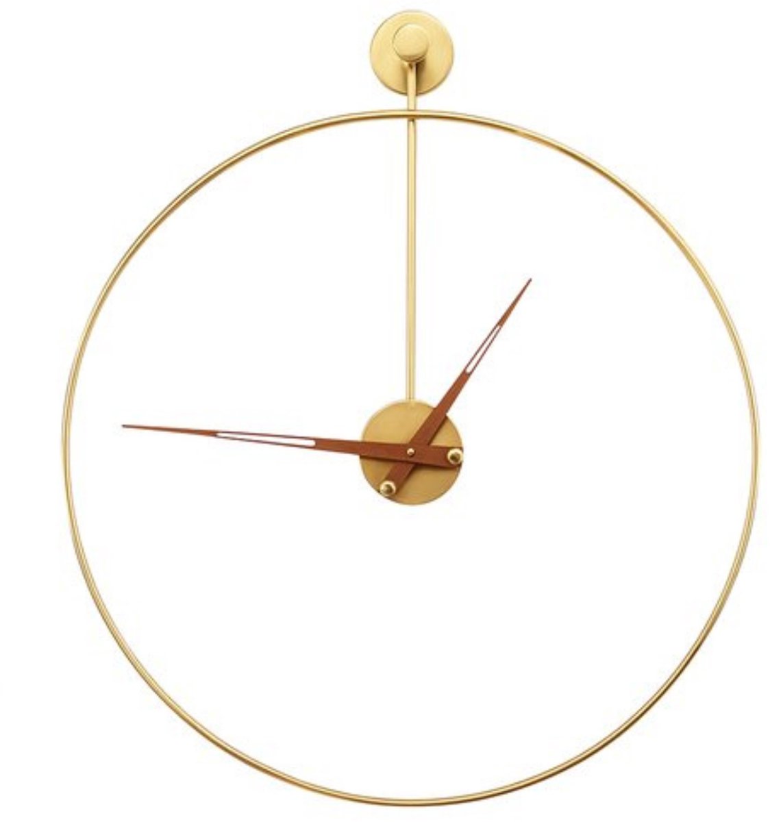 Luxaliving Gouden Wandklok Metaal – Rond 50 cm – Zonder Cijfers