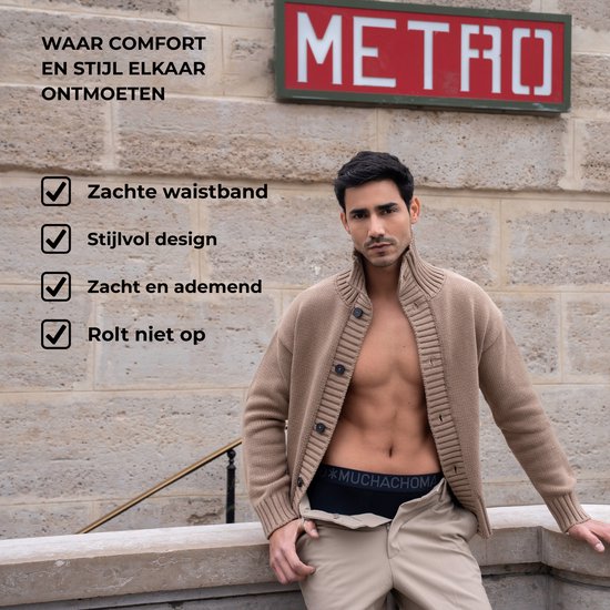 Muchachomalo Boxers Homme - Lot de 5 - Taille 3XL - 95% Katoen - Sous-vêtements Homme