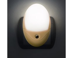 LED Stopcontact Stekker Nachtlampje - Met Lichtsensor - 240V - 6x LED (Koel Wit 6000K) - 0,5W - \~20 Lumen - Automatisch Aan/Uit - Energiezuinig - 30.000u Levensduur - Voor Slaapkamer, Gang & Kinderkamer (20281C)