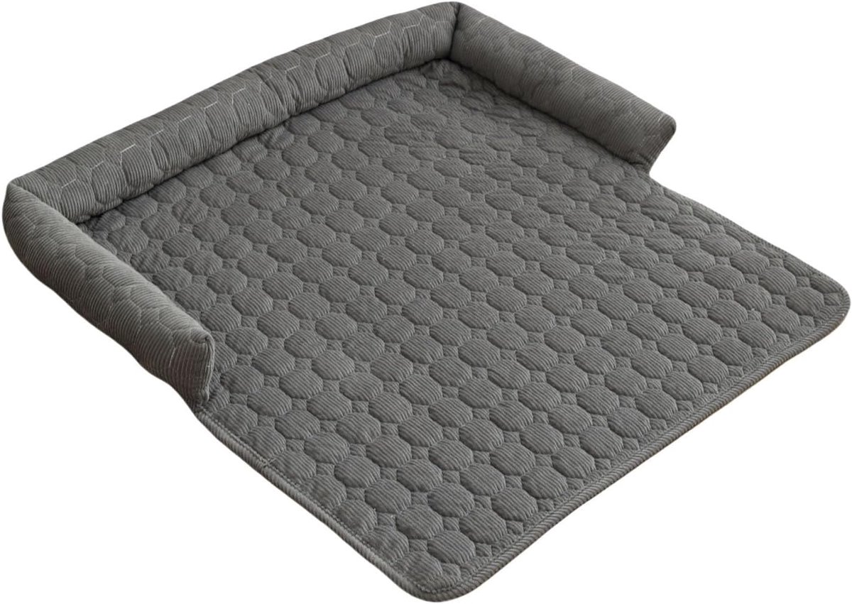 KZQ Wasbare Hondendeken Hondenkussen Kattendeken voor Bank Bed en Auto, Fluffy Zachte Bankbescherming met Anti-Slip Onderkant en Verhoogde Randen, 75x75 cm Donkergrijs