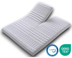 Easy Bedden SPLIT Topper matras 180x200 – Topdekmatras - HR45 Koudschuim – Antibacterieel - Orthopedisch Verantwoord - 4 Seizoenen - Premium Wasbare Afritsbare Hoes - circa 9 cm dik