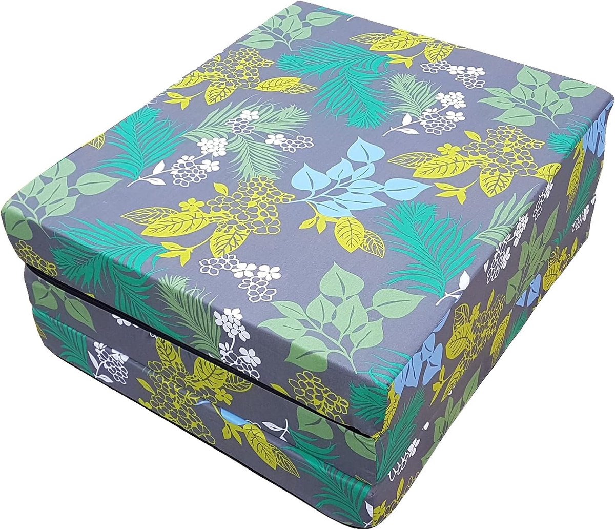 Vouwmatras 198x80x10 cm – Opvouwbaar Gastenmatras met Afneembare Katoenen Hoes – 3-Delig Logeermatras voor Logees, Camping & Camper – Pauwhome