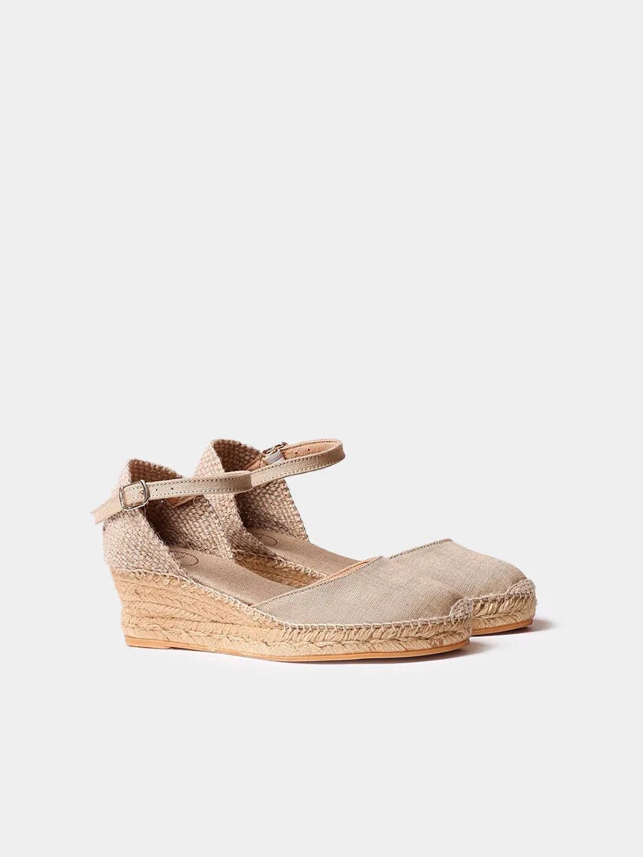 Espadrilles met middelhoge sleehak en striksluiting voor dames | ROMINA