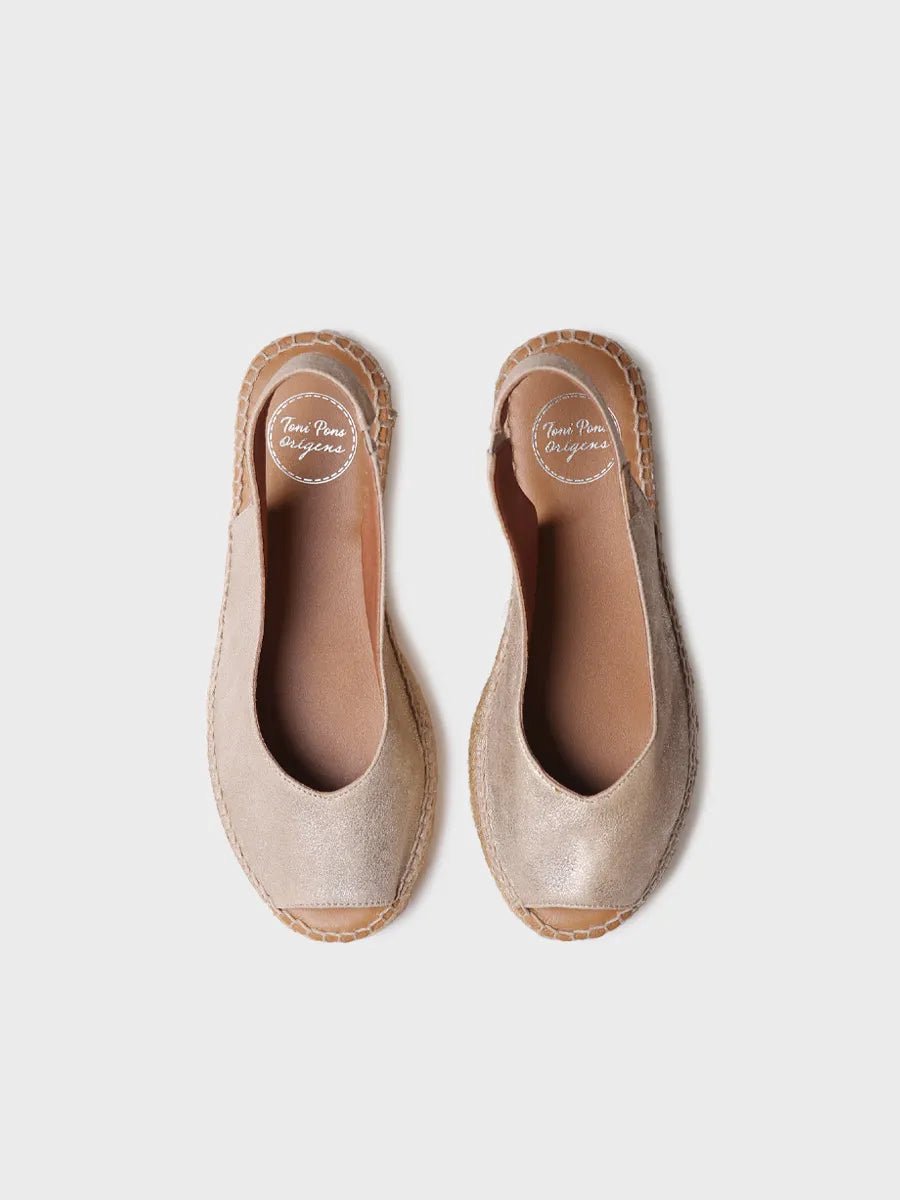 Dames espadrille met open neus van glanzend leer | ERICA-AS