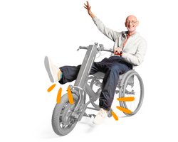 myBlanket Handbike Zomer, compact en licht, wind- en waterdicht rolstoel regencover, snel geplaatst zonder staan, voor manuele rolstoel met gebruik van aankoppelwiel/handbike; 38 x 24 x 8 cm ; 0,6 kg, wasbaar op 30°C - Night Blue met Oranje rits